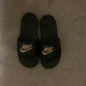 Nike- black & rose gold slides